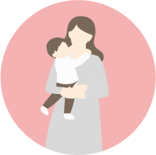 子どもを抱く保護者のイラスト